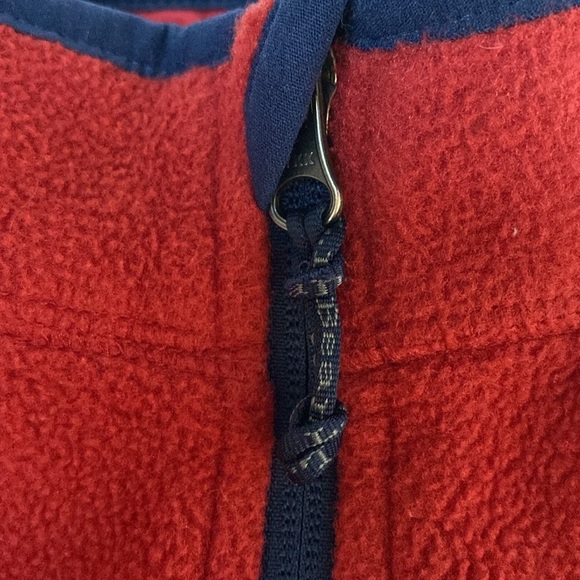 LL Bean Kids' Mountain Classic Fleece Vest in Red‎ and Navy Medium Size 5 Size 6 - Picture 9 of 11